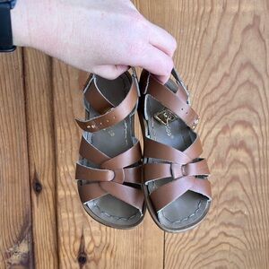 Salt Water | Brown Leather Kids Sandals